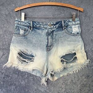PacSun High Rise Jean Shorts, Very Distressed, Size 28